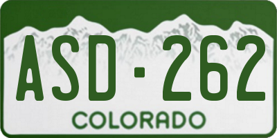 CO license plate ASD262