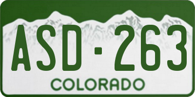 CO license plate ASD263