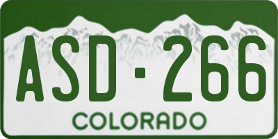 CO license plate ASD266