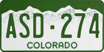CO license plate ASD274