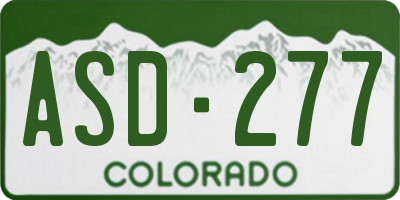 CO license plate ASD277