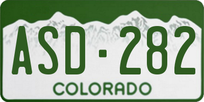 CO license plate ASD282