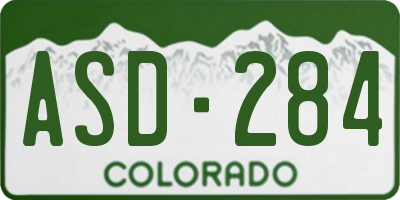 CO license plate ASD284