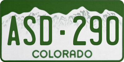 CO license plate ASD290