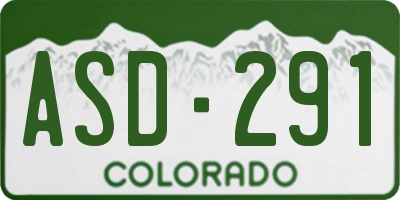 CO license plate ASD291