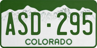 CO license plate ASD295