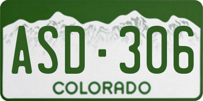 CO license plate ASD306