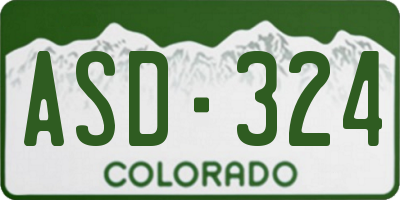 CO license plate ASD324