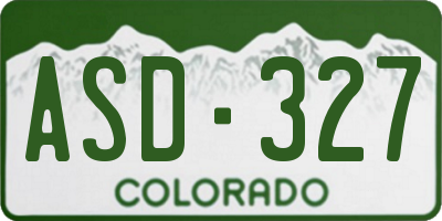 CO license plate ASD327