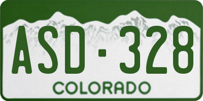 CO license plate ASD328
