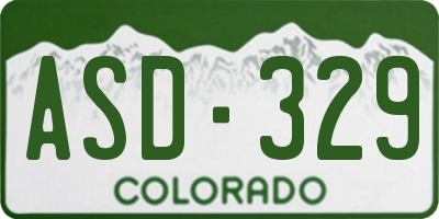 CO license plate ASD329