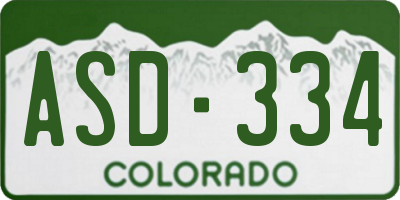 CO license plate ASD334