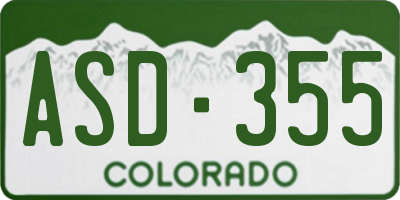 CO license plate ASD355