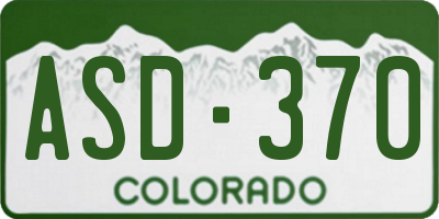 CO license plate ASD370