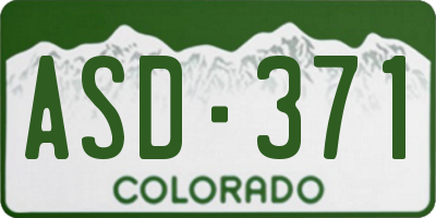 CO license plate ASD371