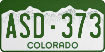CO license plate ASD373