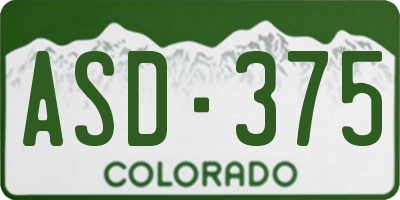CO license plate ASD375