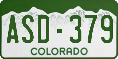 CO license plate ASD379