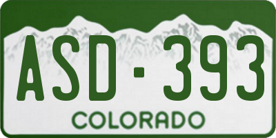 CO license plate ASD393