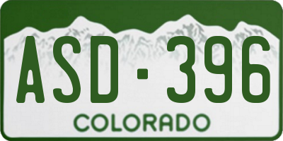 CO license plate ASD396