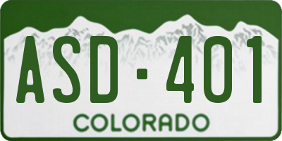 CO license plate ASD401