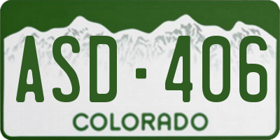 CO license plate ASD406