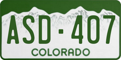 CO license plate ASD407