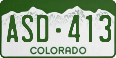CO license plate ASD413