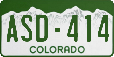 CO license plate ASD414