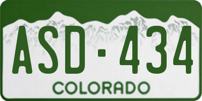 CO license plate ASD434