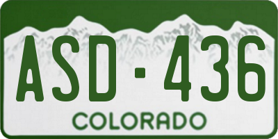 CO license plate ASD436