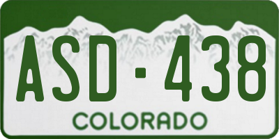 CO license plate ASD438