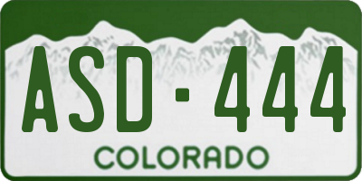 CO license plate ASD444
