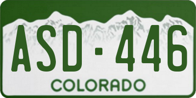 CO license plate ASD446