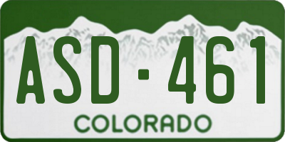 CO license plate ASD461