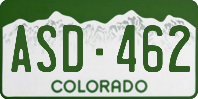 CO license plate ASD462
