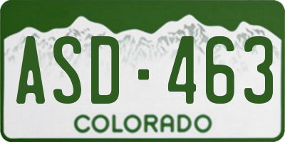 CO license plate ASD463