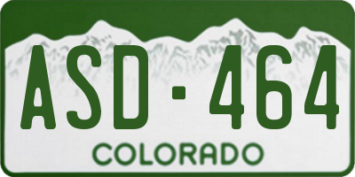 CO license plate ASD464