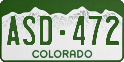CO license plate ASD472