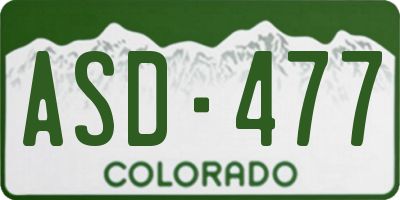 CO license plate ASD477