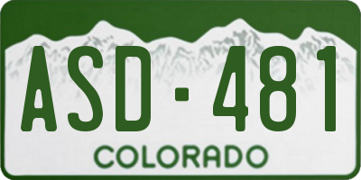 CO license plate ASD481