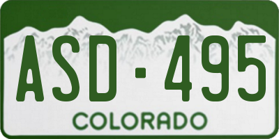 CO license plate ASD495