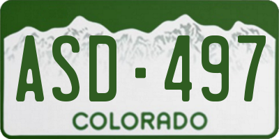 CO license plate ASD497