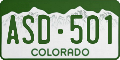 CO license plate ASD501