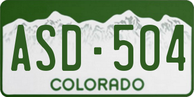 CO license plate ASD504