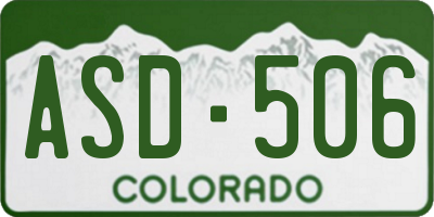 CO license plate ASD506