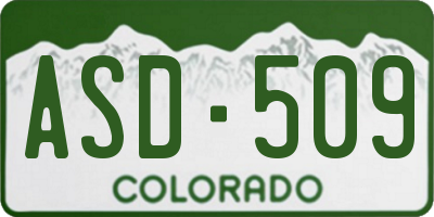 CO license plate ASD509