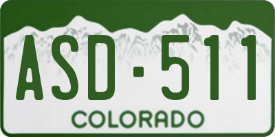 CO license plate ASD511
