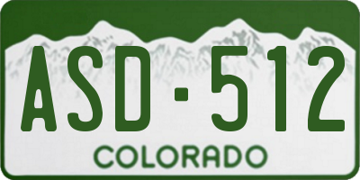 CO license plate ASD512