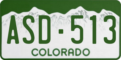 CO license plate ASD513